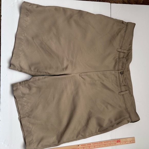 P G A Tour Other - PGA Tour Mens Flat Font High Rise Chino Shorts Slash Pocket Beige